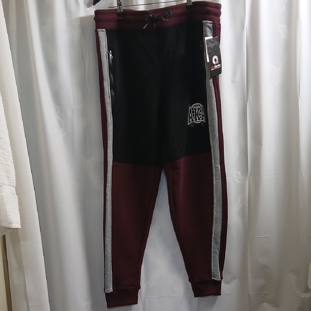 Kids Black and Maroon Joggers